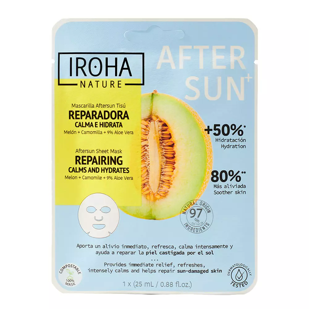 IROHA Vliesmaske After Sun Repairing Calms & Hydrates
